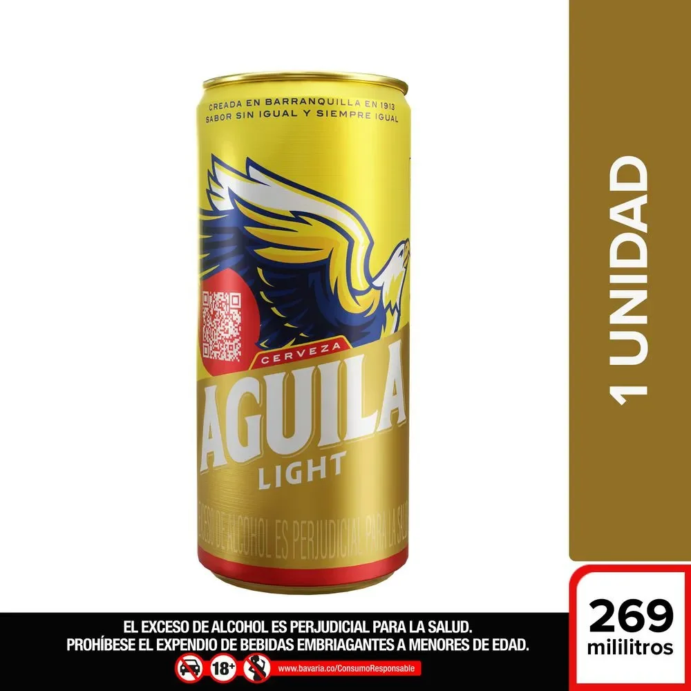 CERVEZA AGUILA LIGHT LATA 269ML