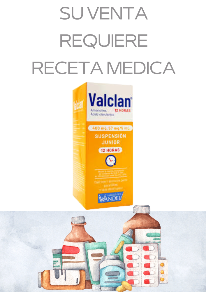 AMOXICILINA/ACIDO CLAVULANICO 400MG/57MG/5ML (VALCLAN)