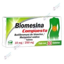 METAMIZOL/BUTILHIOSINA 250MG/1OMG GRAGEAS (BIOMESINA COMPUESTA)