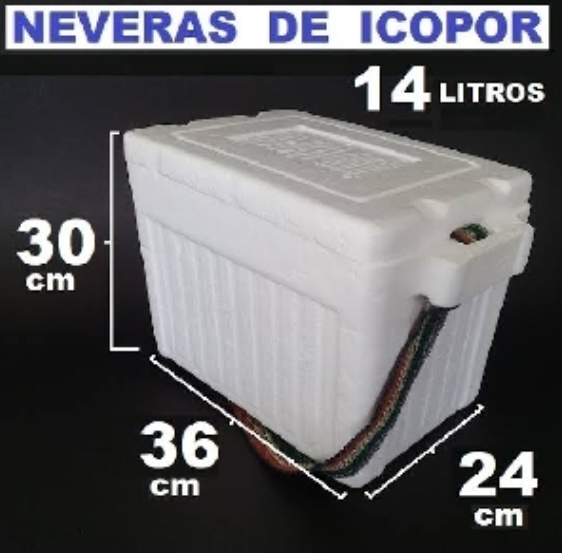 CAVA DE ICOPOR DE 14 LITROS X UNIDAD
