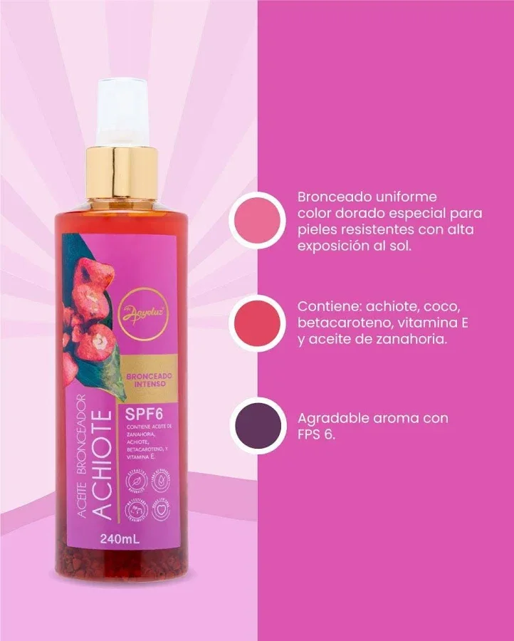 ACEITE BRONCEADOR DE ACHIOTE ANYELUZ