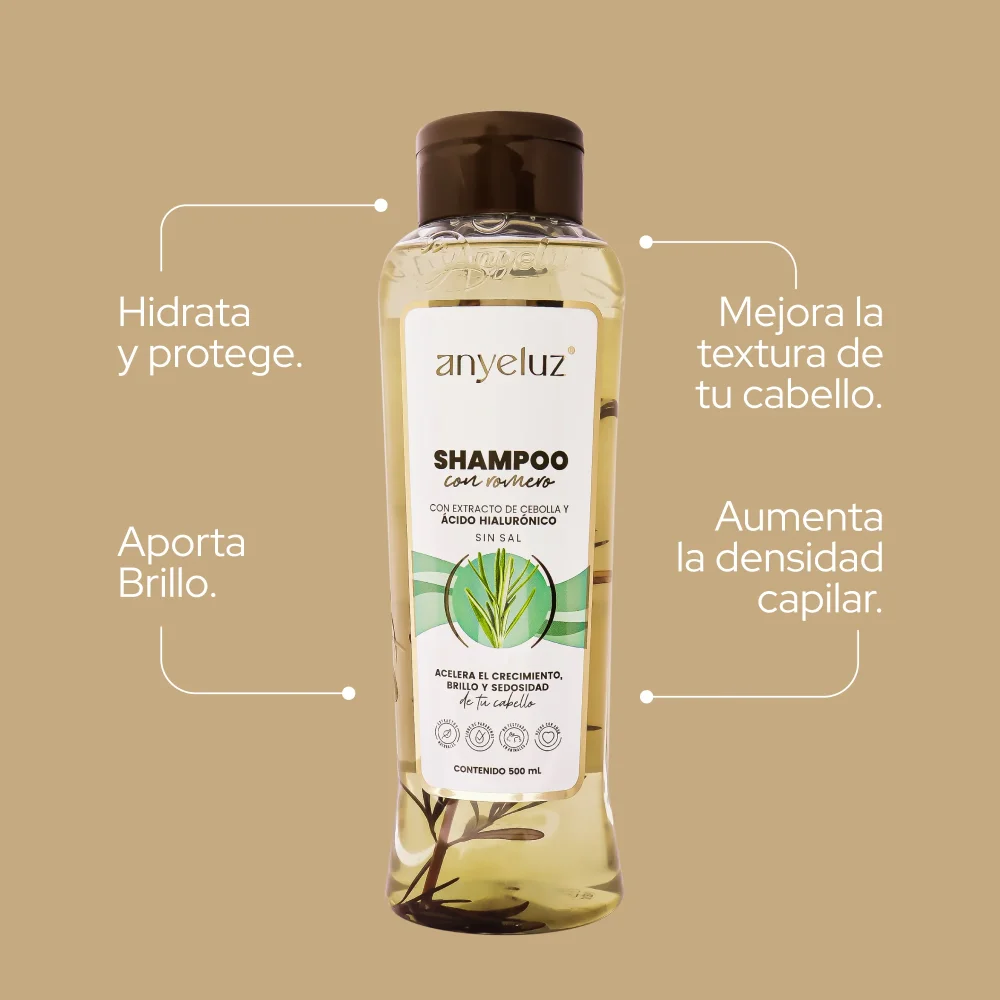 SHAMPOO CON ROMERO 500 ML ANYELUZ