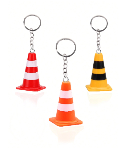 Llavero con diseño de cono de seguridad con argolla para golgar
