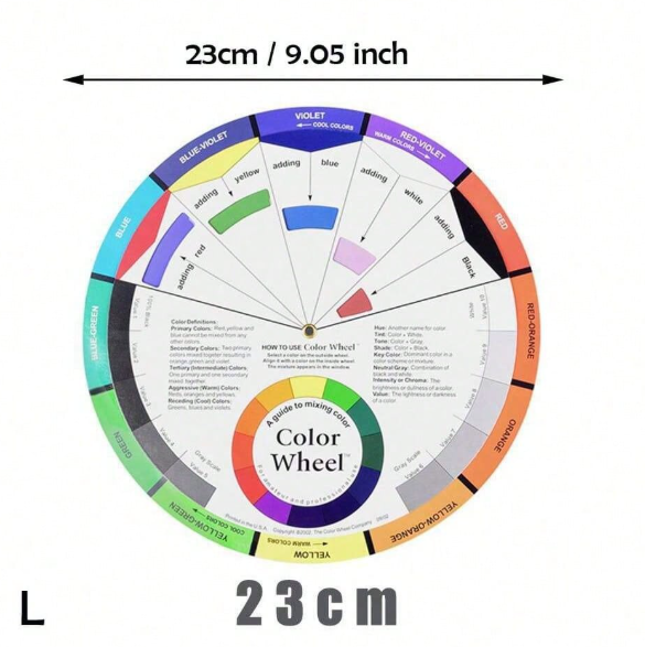 Tarjeta circulo cromatico de 23 cm