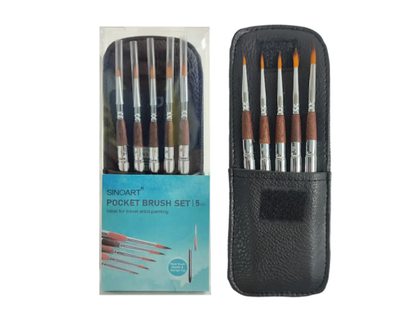 SINOART SET PINCELES SINTETICOS 5 PZ