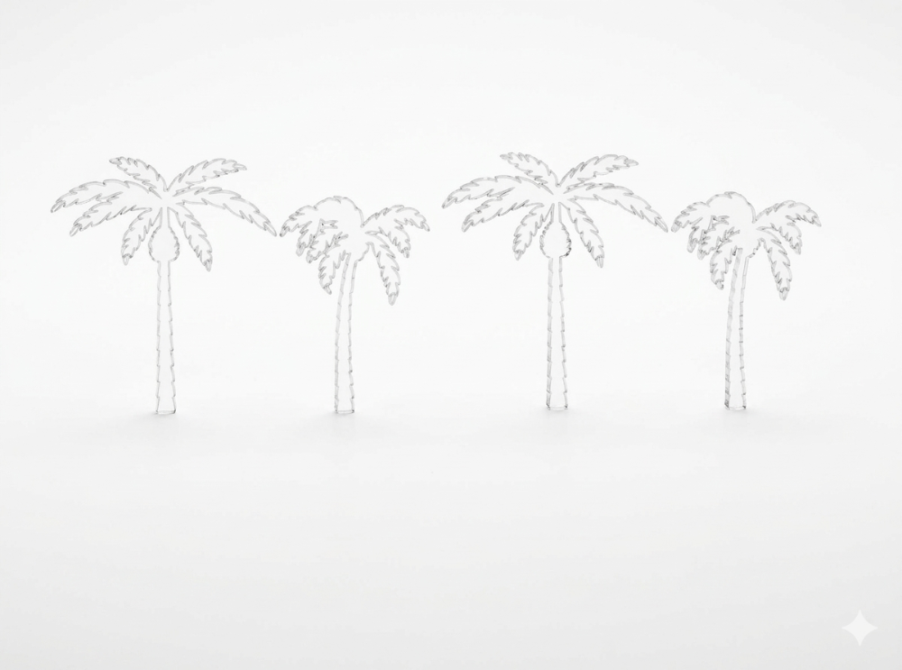 1:250 6 Palmeras acrílico transparente