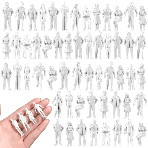 1:75 personas 3D blanco 2 figuras
