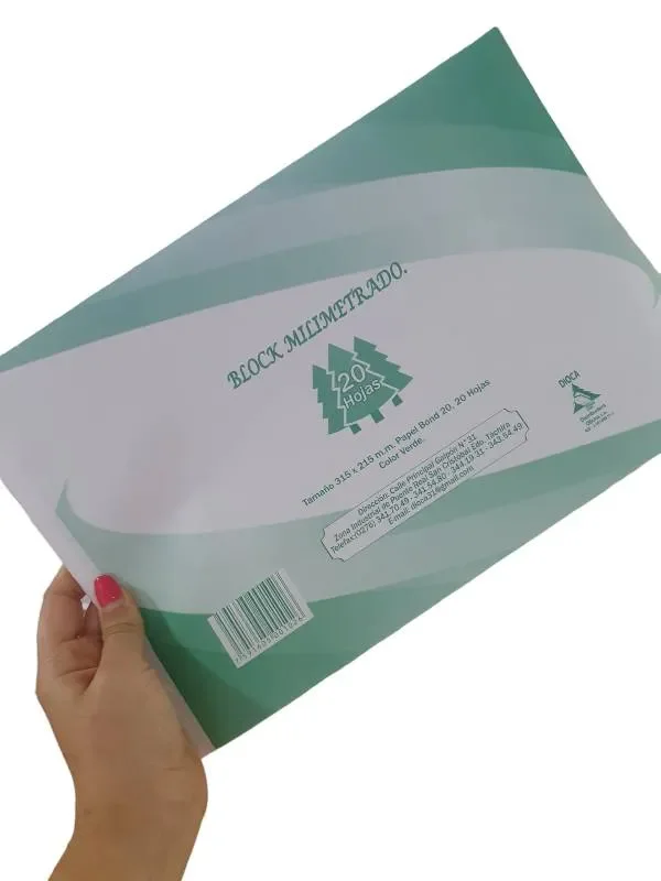 Block Milimetrado 20 Hoj. 31,5x21,5 cm Verde
