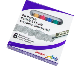 Pasteles al óleo Pentel Arts Juego de 6 colores metálicos