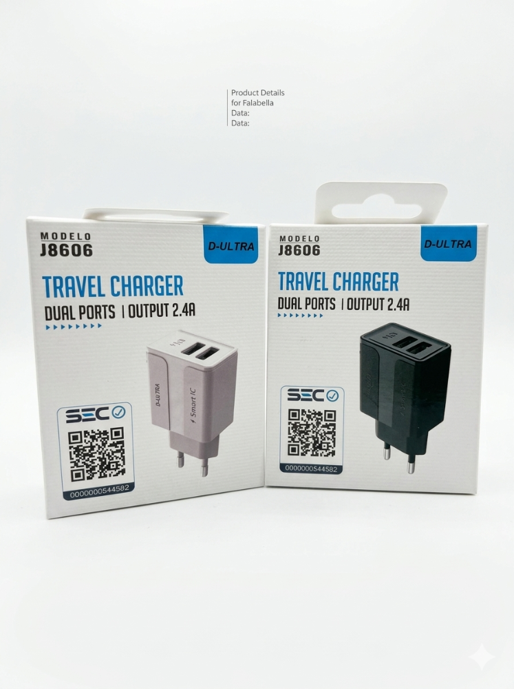ADAP J8606 dual usb blanco