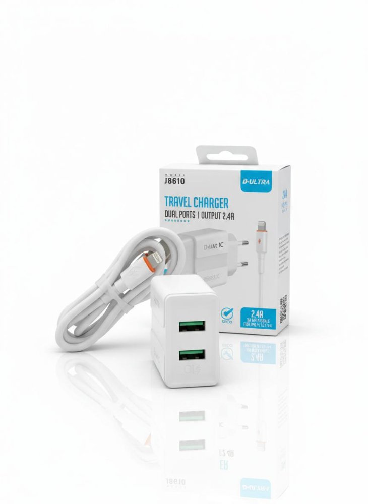CARG J8610 dual usb-ligthing blanco