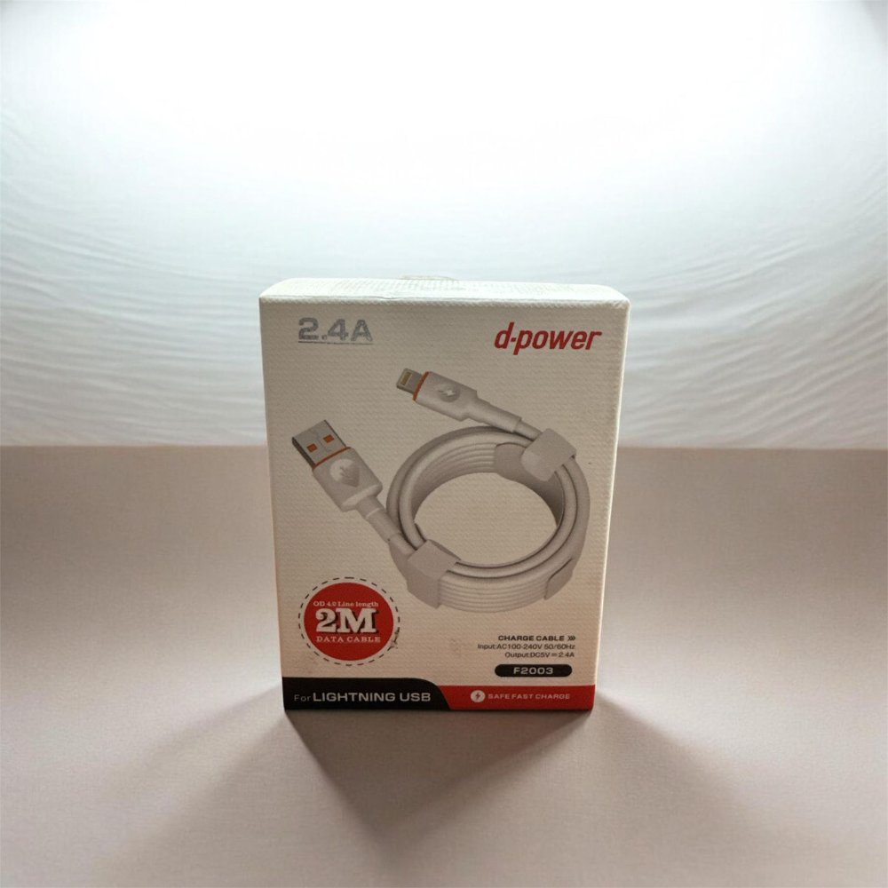 CABLE F2003 lightning blanco  2m