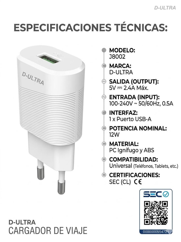 ADAP J8002 usb 2.4 blanco