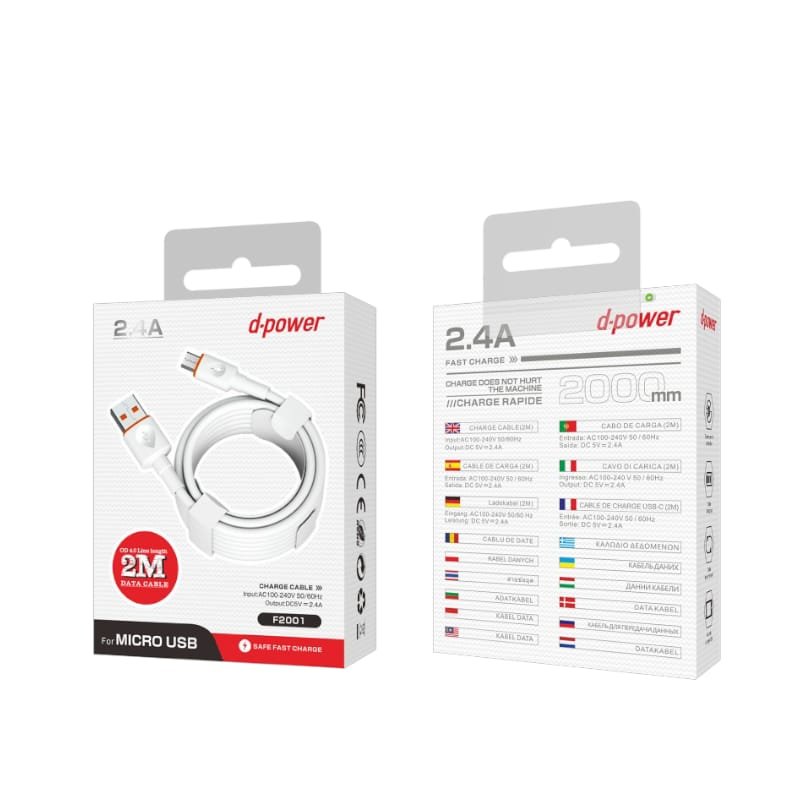 CABLE F2001 2m micro blanco