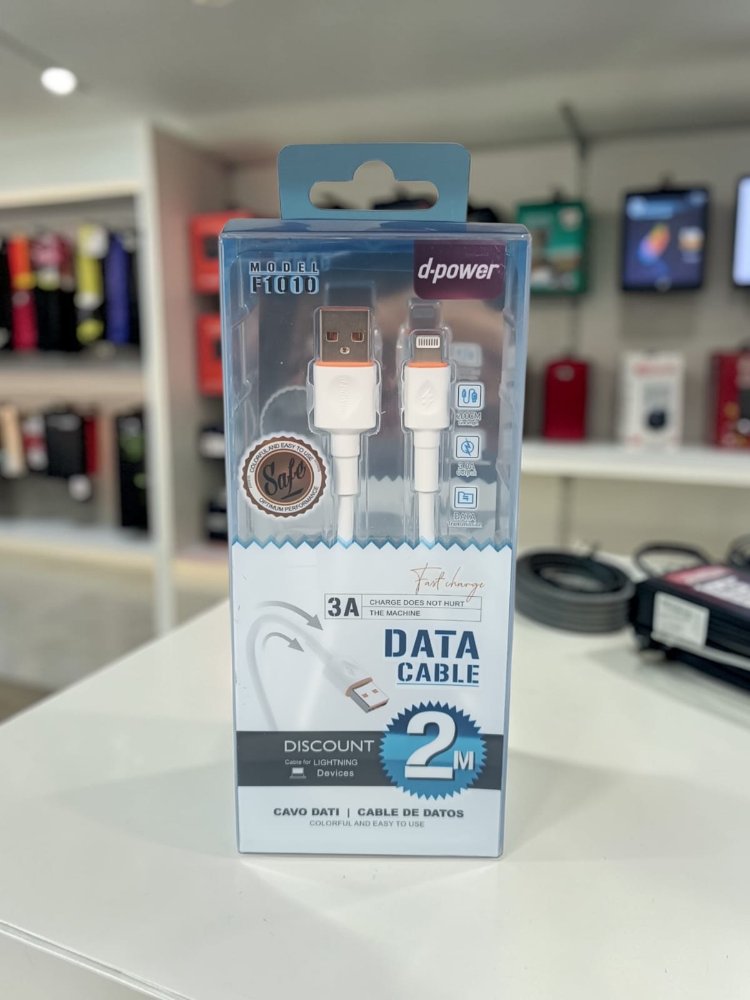 CABLE F1010 lightning 3a 2m blanco