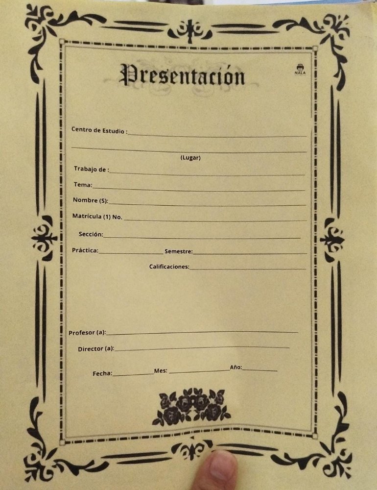 Hojas de presentacion
