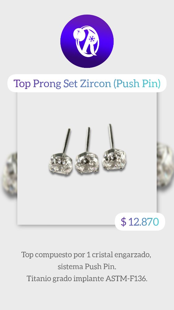 Top Prong Set Push Pin 2mm