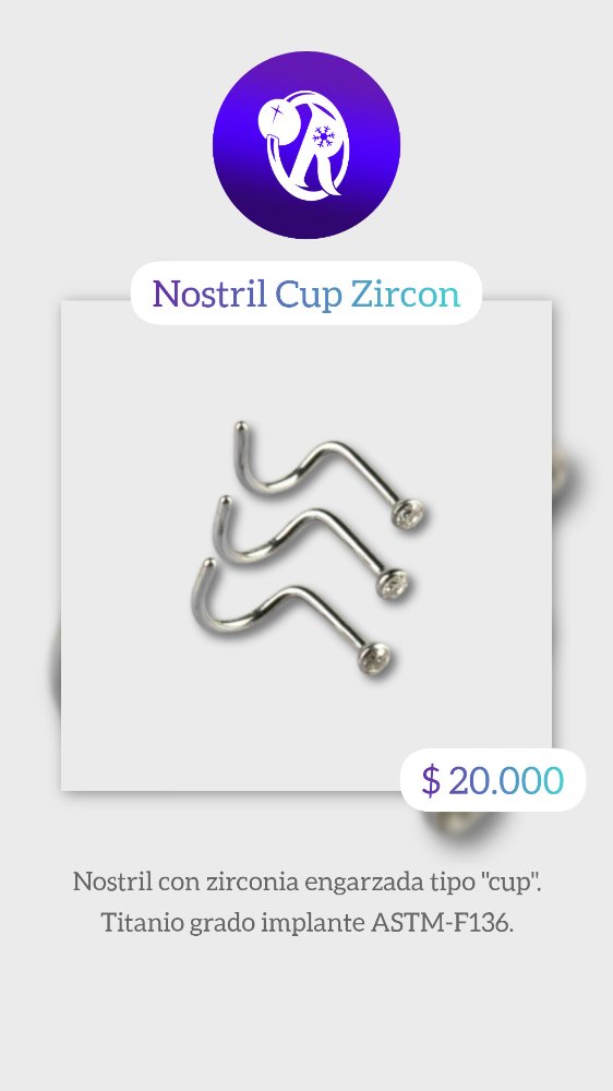 Nostril Zircon Cup Blanco 1 x 6,5 x 2mm