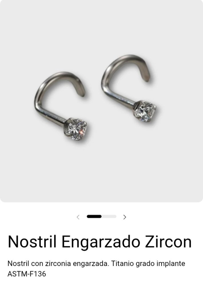 Pieza Titanio Nostril Engarzado