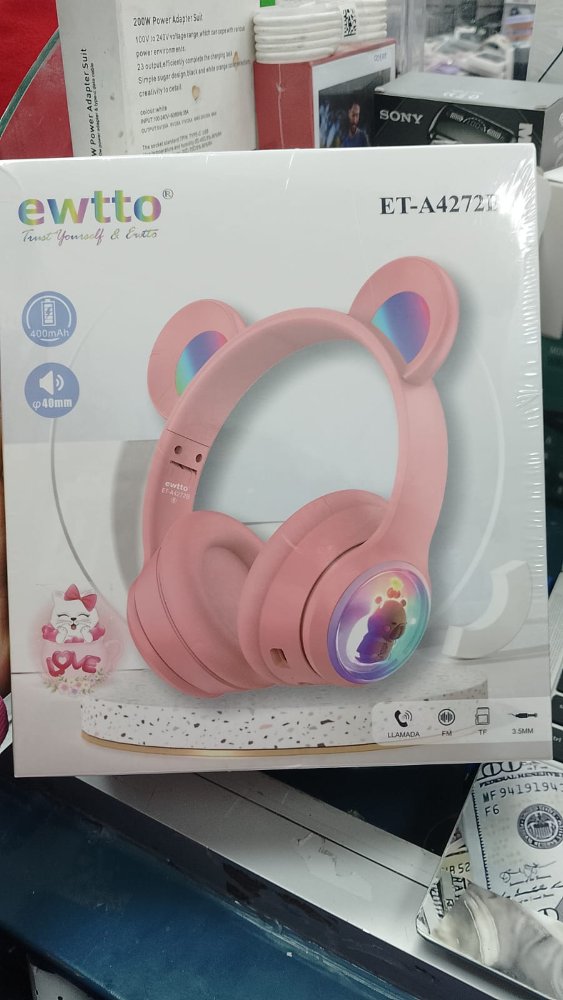 AUDIFONOS   PARA NIÑAS OSITO EWTTO ET A4272B