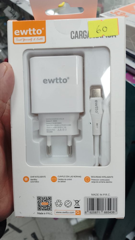 CARGADOR COMPLETO EWTTO  25 W CARGA RAPIDA