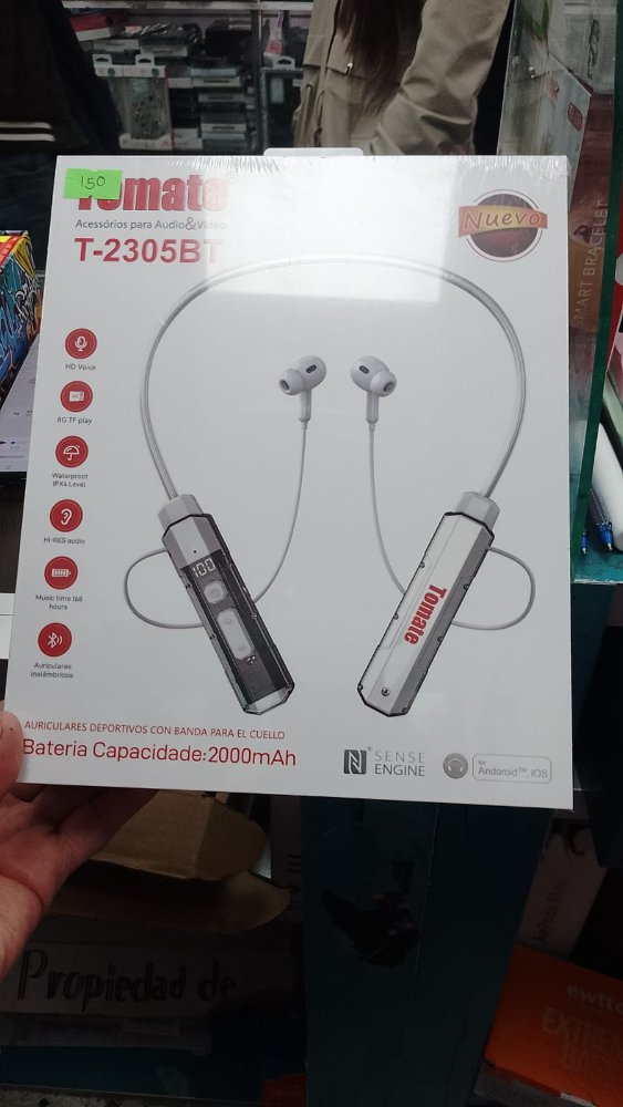 AURICULARES DEPORTIVOS  CON BANDA PARA EL CUELLO TOMATE T -2305BT