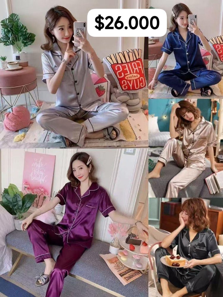 pijama satin shor y pantalon