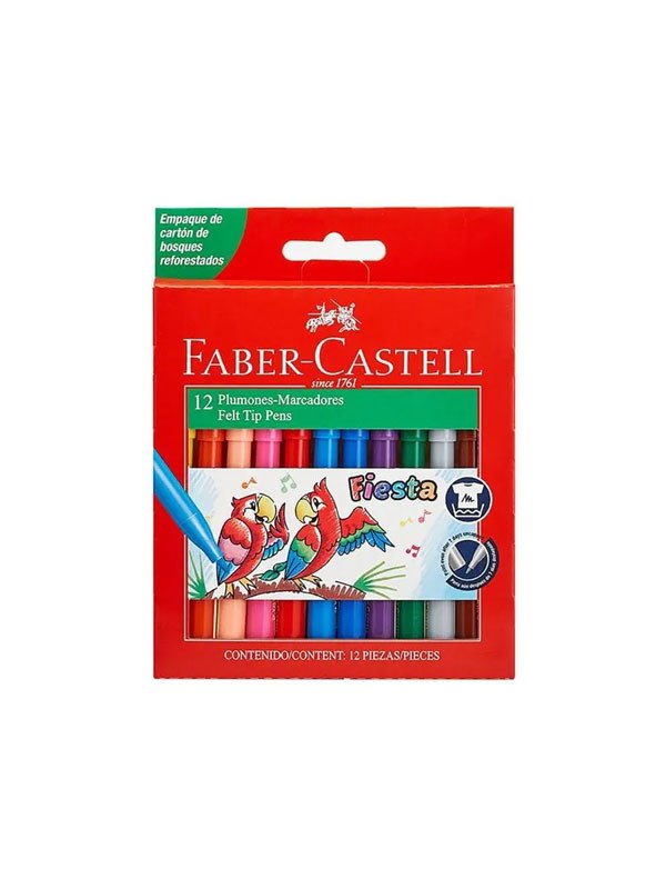 Marcador Pincel Faber Castell 12 Colores