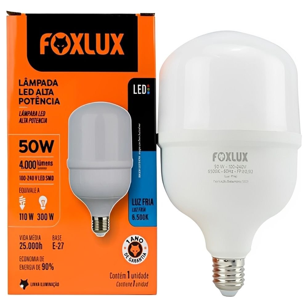 Foco Foxlux LED 50 W Frío 4.000 Lúmenes - Blanco