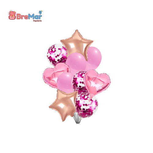 GLOBO SET 10 PZS ROSADO