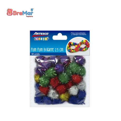 POMPONES BRILLANTES GRANDE 2.5 ARTESCO