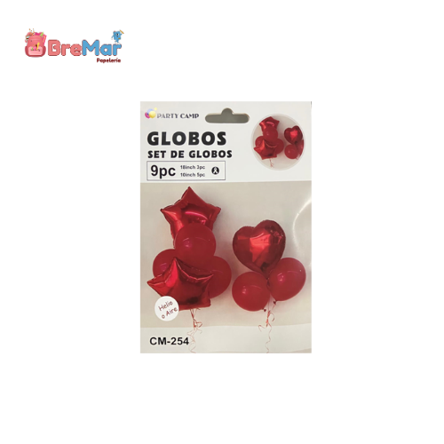 GLOBO SET 9 PZS. ROJO