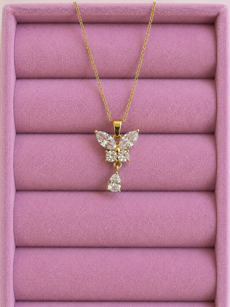Dije Acero Dorado Mariposa