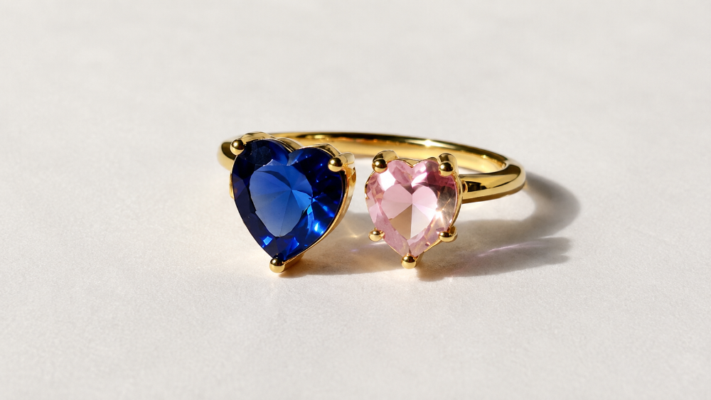 Anillos Corazón Acero y bronce