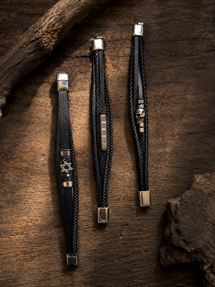 Pulseras hombre cuero