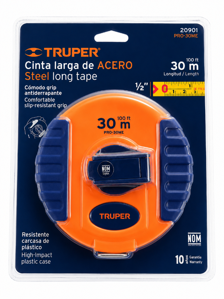 cinta larga de acero Truper 30m
