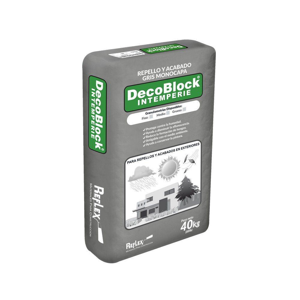 DECOBLOCK GRIS GRANO FINO EXTERIOR 40KG. REFLEX