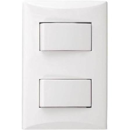 PLACA CON INTERRUCTOR DOBLE BLANCO EAGLE
