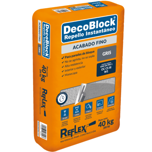 Decoblock gris grano fino interior 40 kg REFLEX