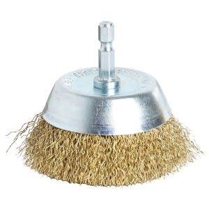 Cepillo para taladro crimpado copa (4")