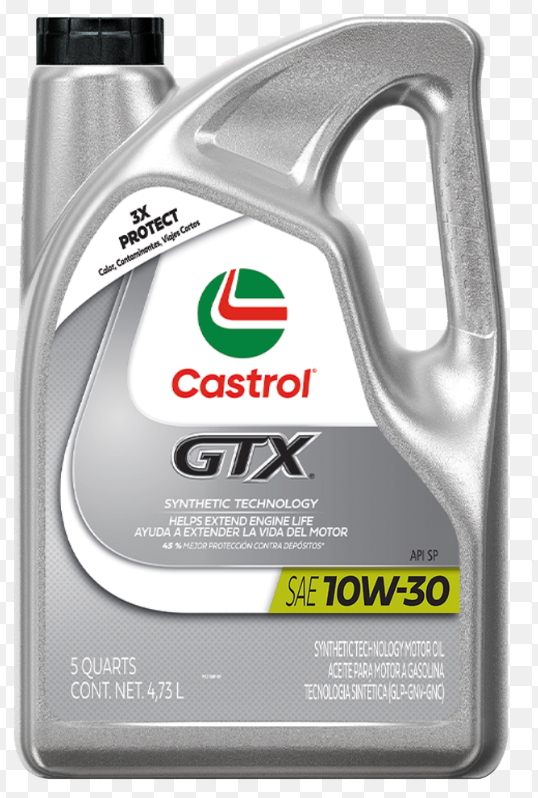 ACEITE; CASTROL; 10W30; GTX; GARRAFA:GASOLINA