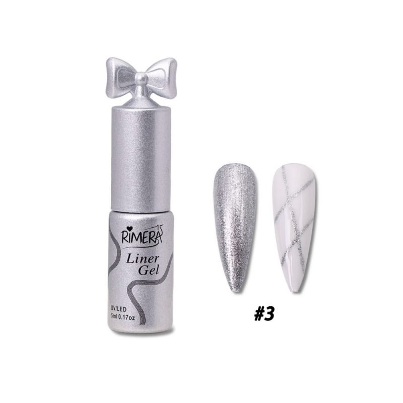 Esmalte liner plateado con brillo Rimera Quince 5ml (003)
