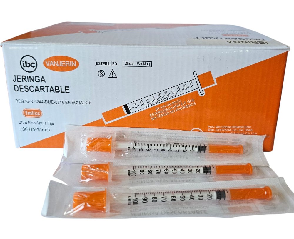 PAQUETE X 10  JERINGA ULTRA FINE AGUJA FIJA 30G X 8mm VANJERIN