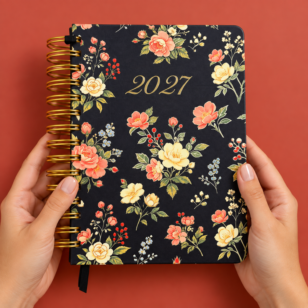Agenda Floral Dorada