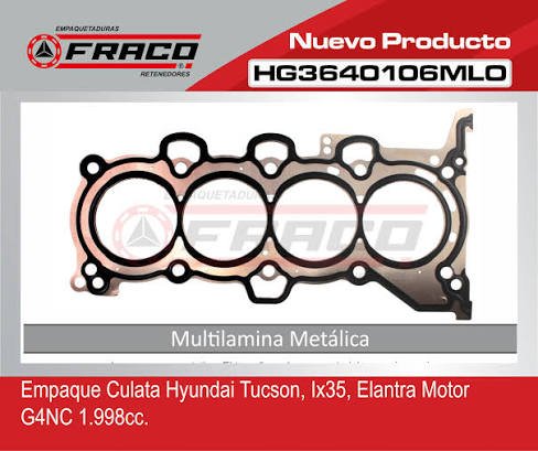 EMPAQUE DE CULATA HYUNDAI /TIBURON/ELANTRA/TUCSON