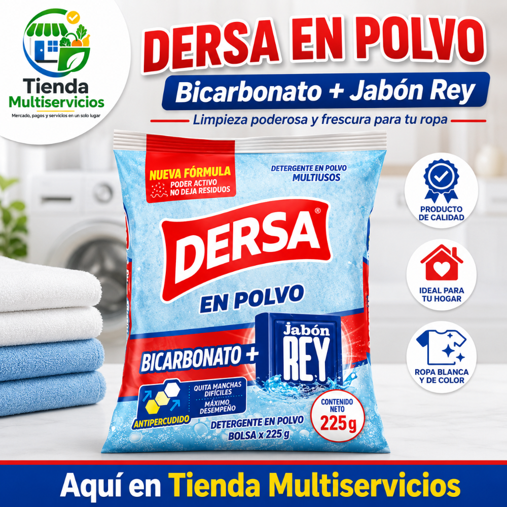 DERSA EN POLVO BICARBONATO + JABON REY x 225 GR