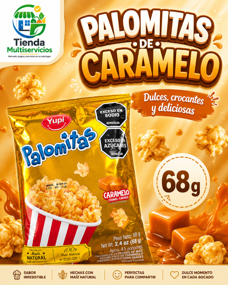 PALOMITAS DE CARAMELO x 68 G