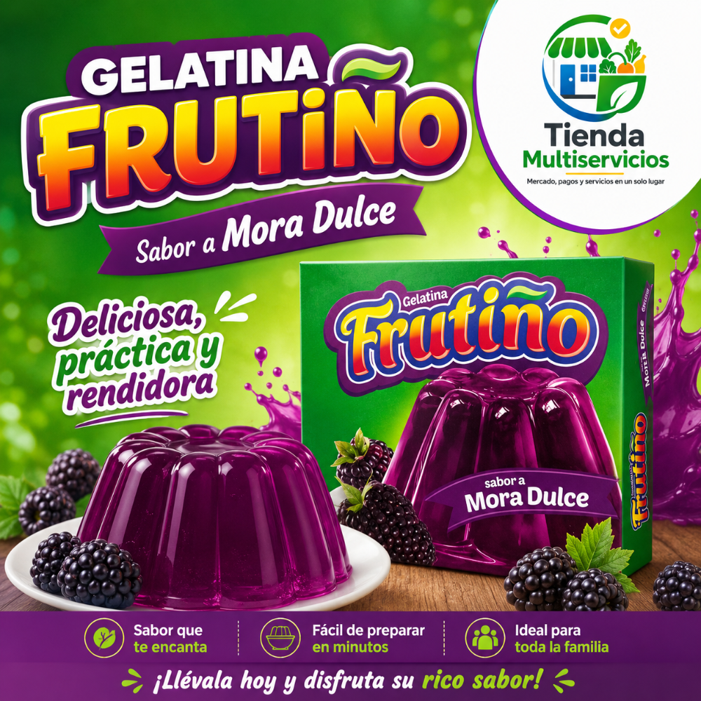 GELATINA FRUTIÑO MORA x 14 G