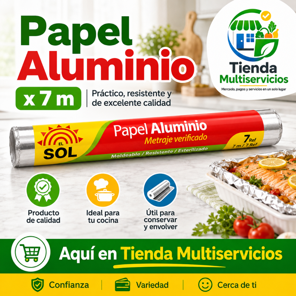 PAPEL ALUMINIO X 7 METROS