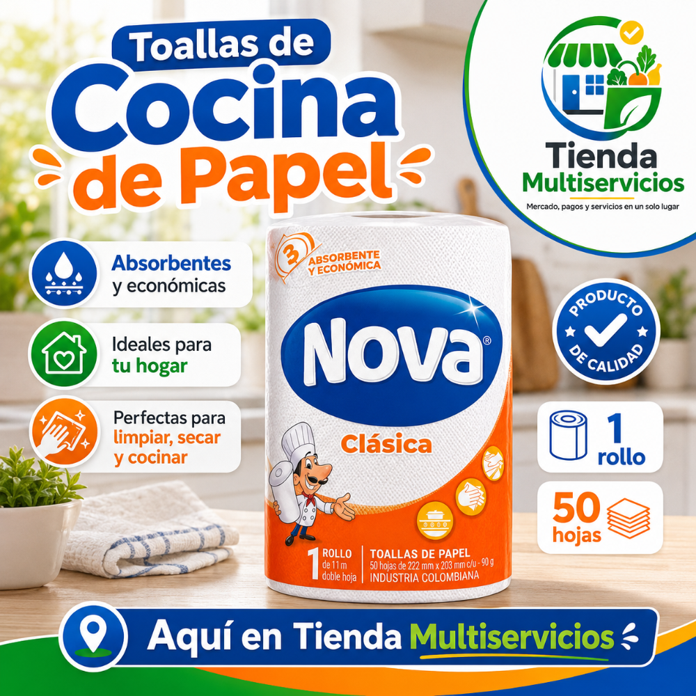 TOALLAS DE COCINA DE PAPEL 1 ROLLO